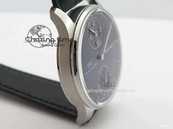 MIROTIME 0513 Portuguese IW544404 SS Gray Dial On Black Leather Strap A Practical 7259